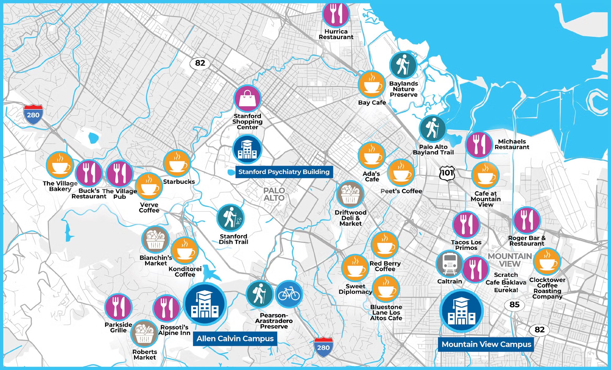 Transportation map, nearby airports and ammenities